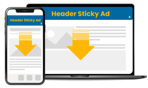 header sticky ad for website publishers