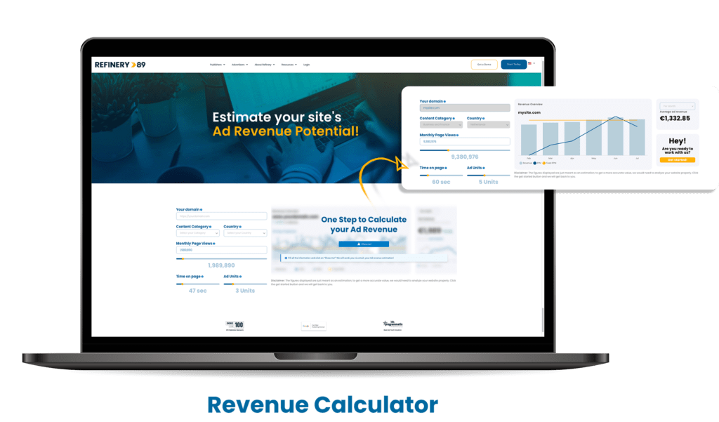Refinery89's ad revenue calculator