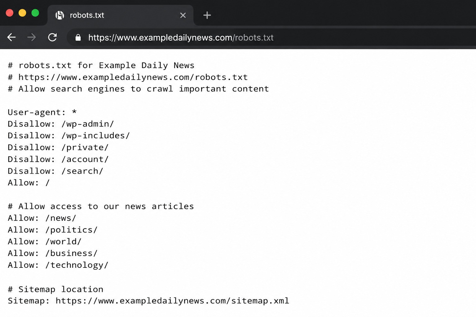 robots.txt example